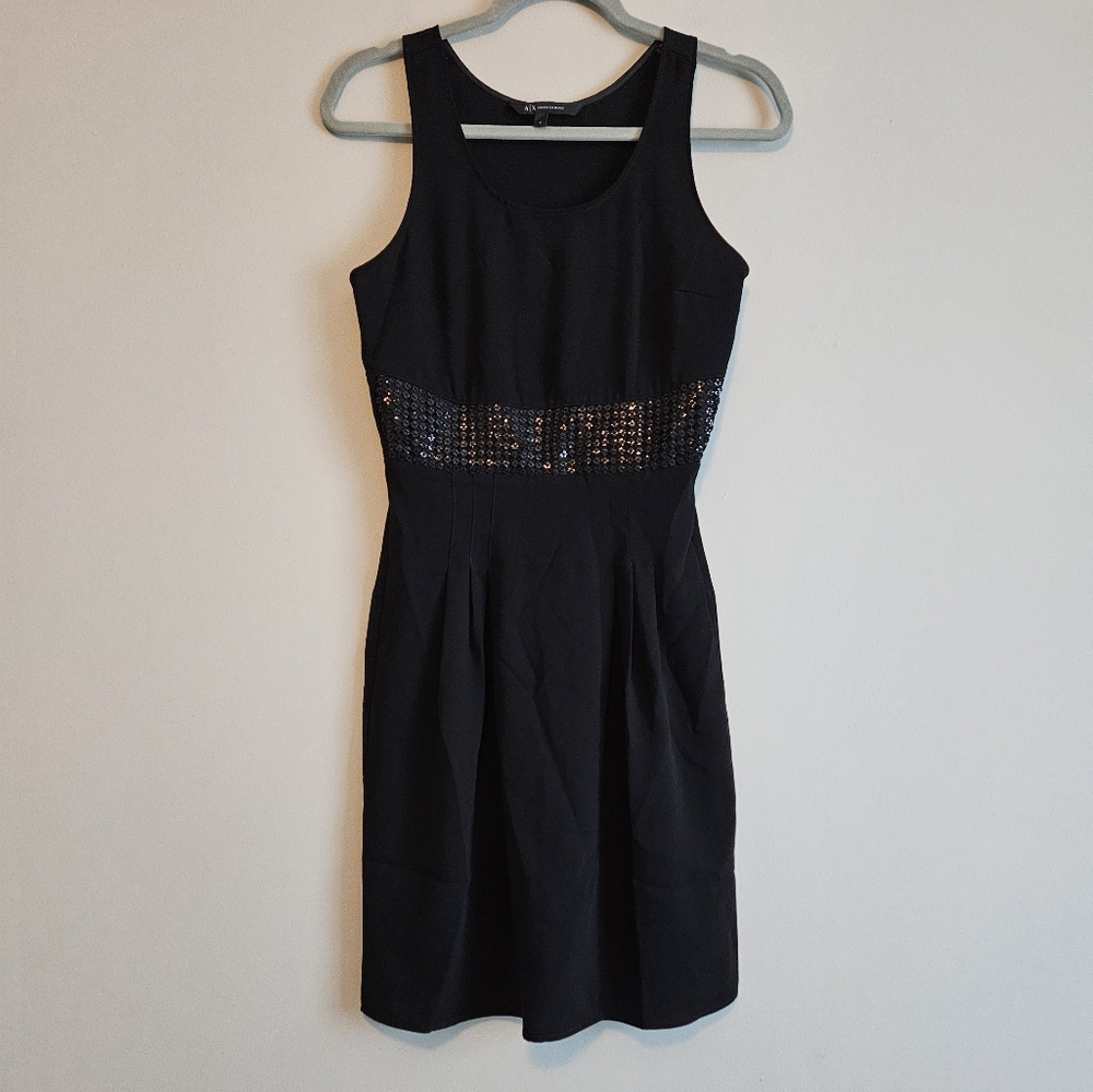 Armani Exchange Elegant  Sleeveless Dress, Size 4, Black